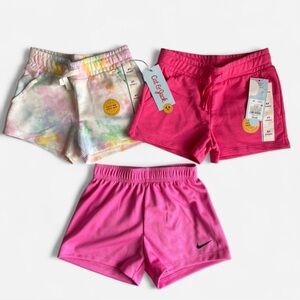 Nike Fuchsia and  Cat & Jack Tie-Dye Kids Shorts Set